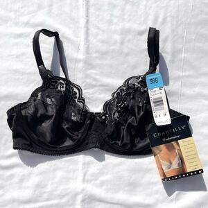 Vintage Maidenform The Chantilly Underwire Lace Bra 36B Black 07329